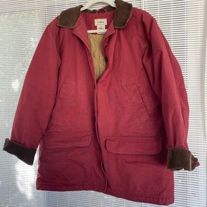 L.L.Bean red barn coat, size L